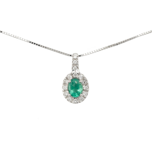 Diamantový náhrdelník Miluna so smaragdom