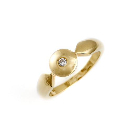 Diamantový prsteň zo žltého zlata