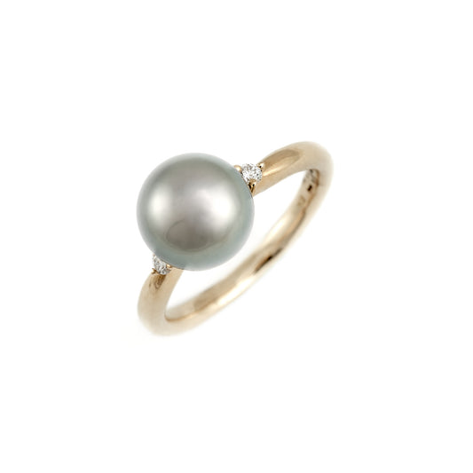 Diamantový prsteň s perlou zo žltého zlata