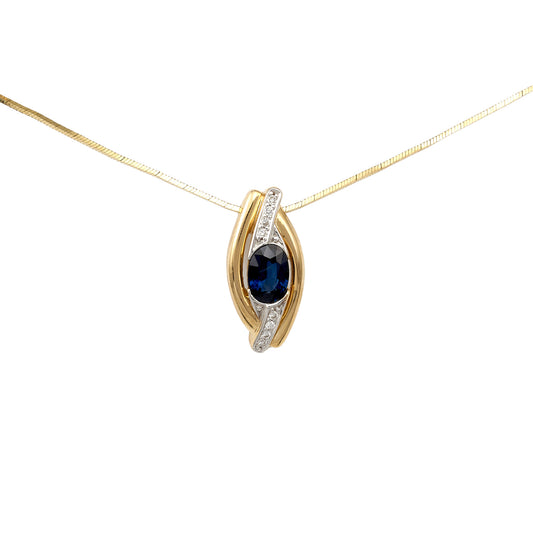 Diamantový náhrdelník so zafírom zo zlata