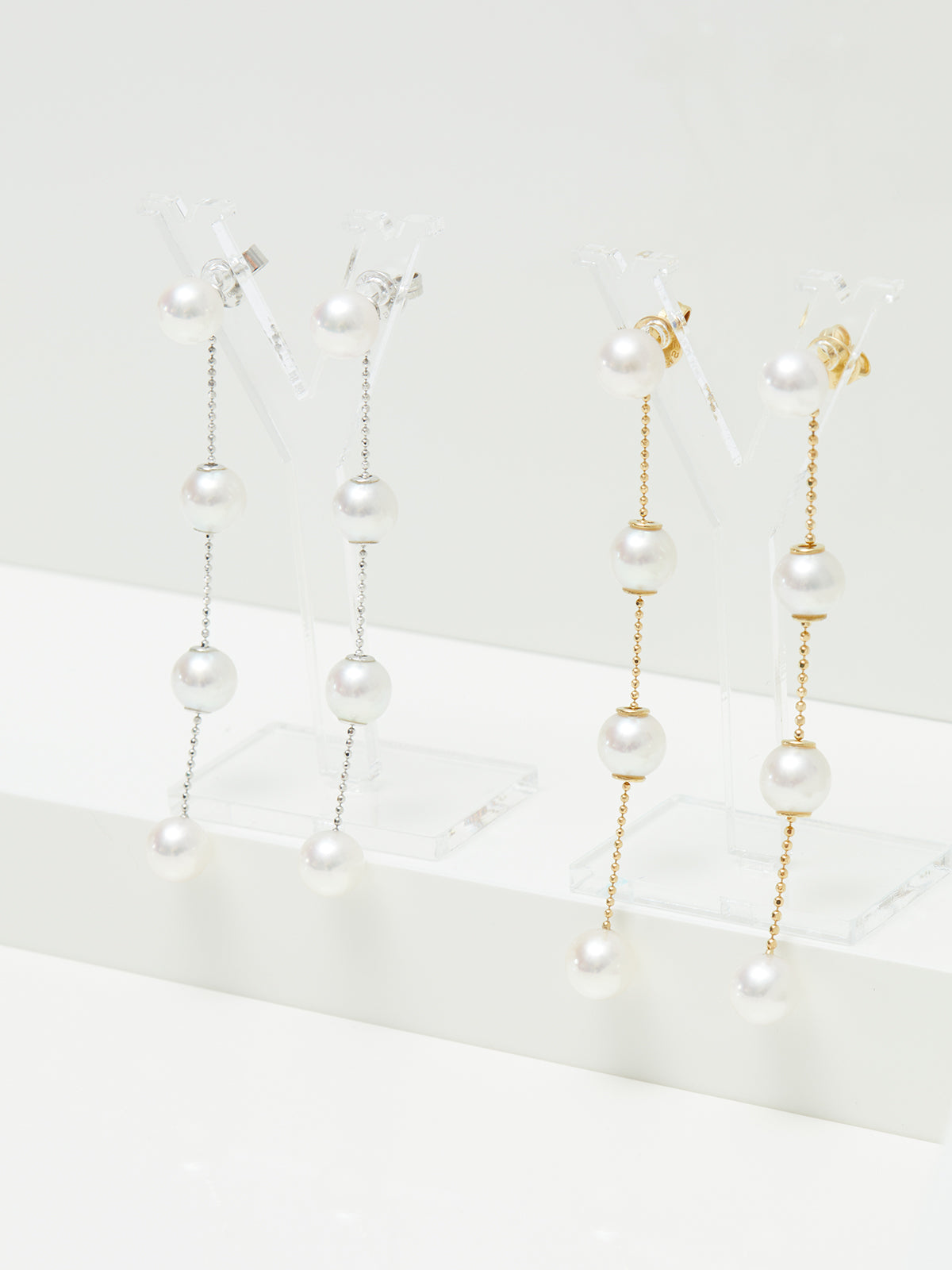 Náušnice YANA NESPER perlové, zo žltého zlata s perlami Akoya