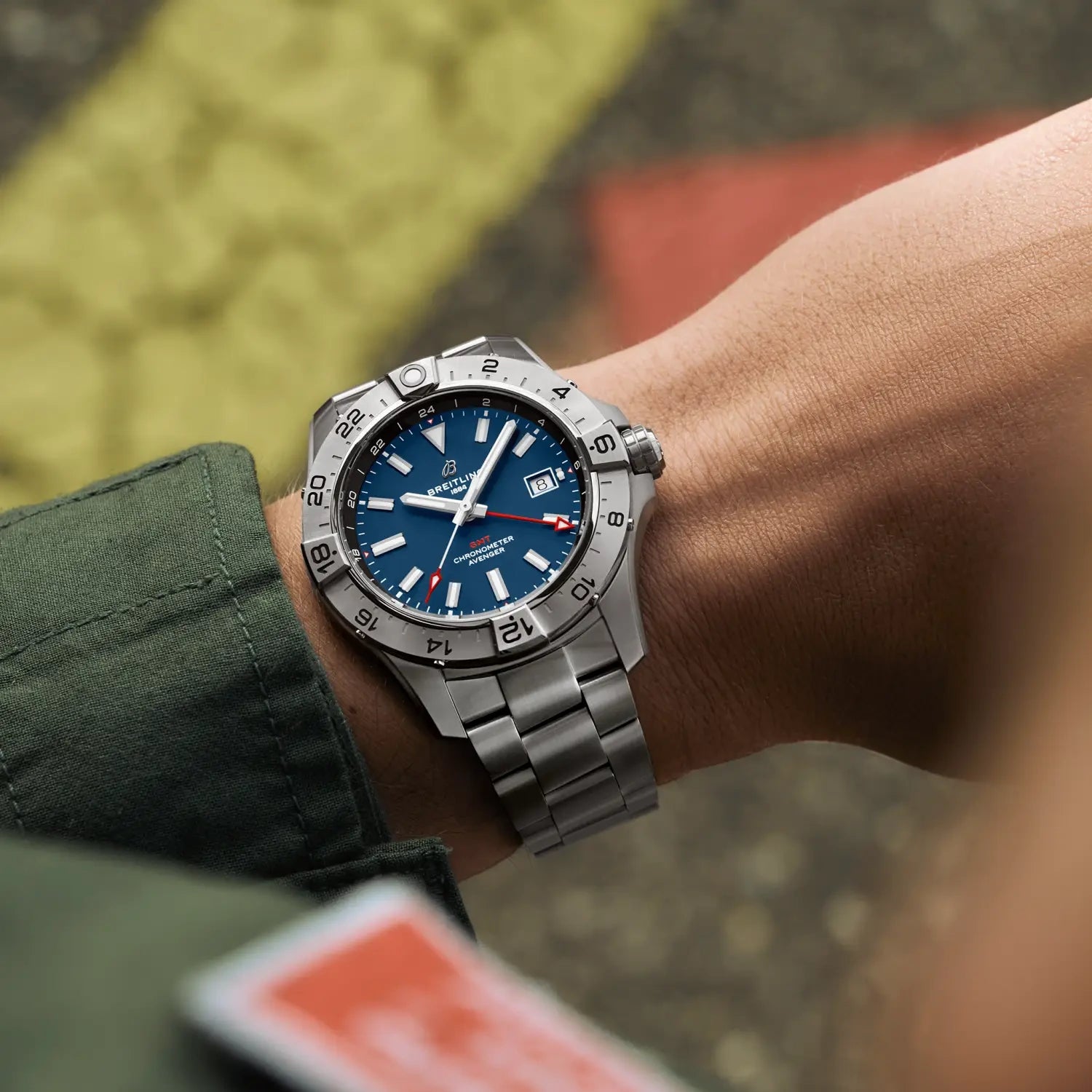 Breitling Avenger Automatic GMT 44 A32320101C1A1 — lifestyle on-wrist