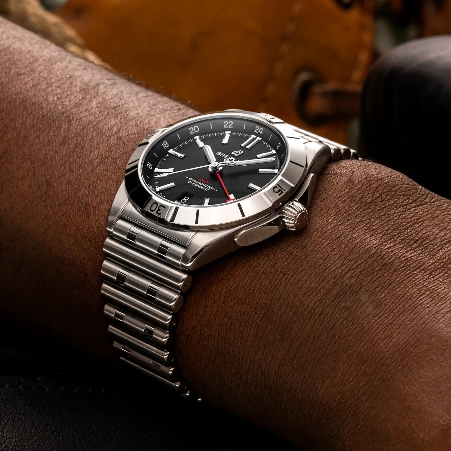 Breitling Chronomat Automatic GMT 40 A32398101B1A1 — lifestyle on-wrist