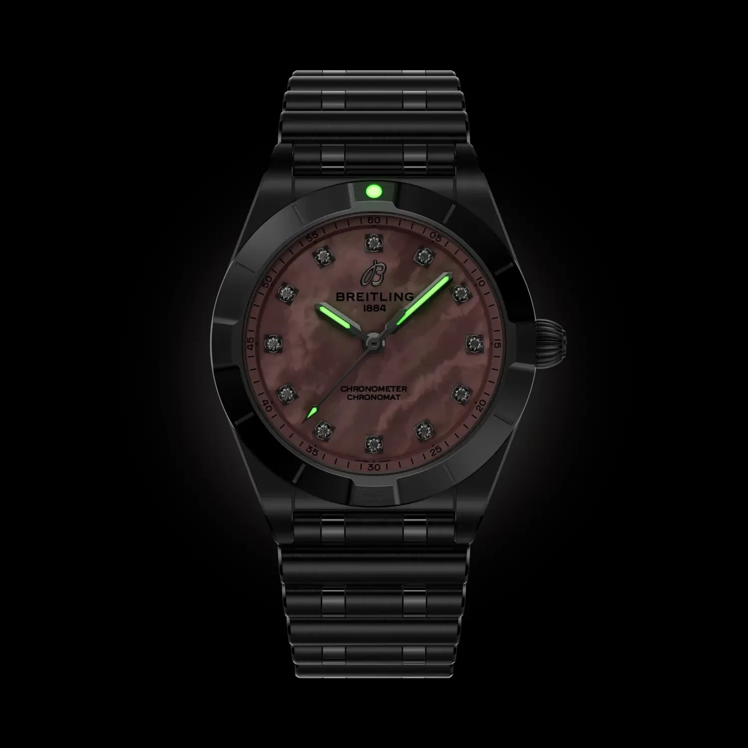 Breitling Chronomat 28 A72310101K1A1 — lume shot