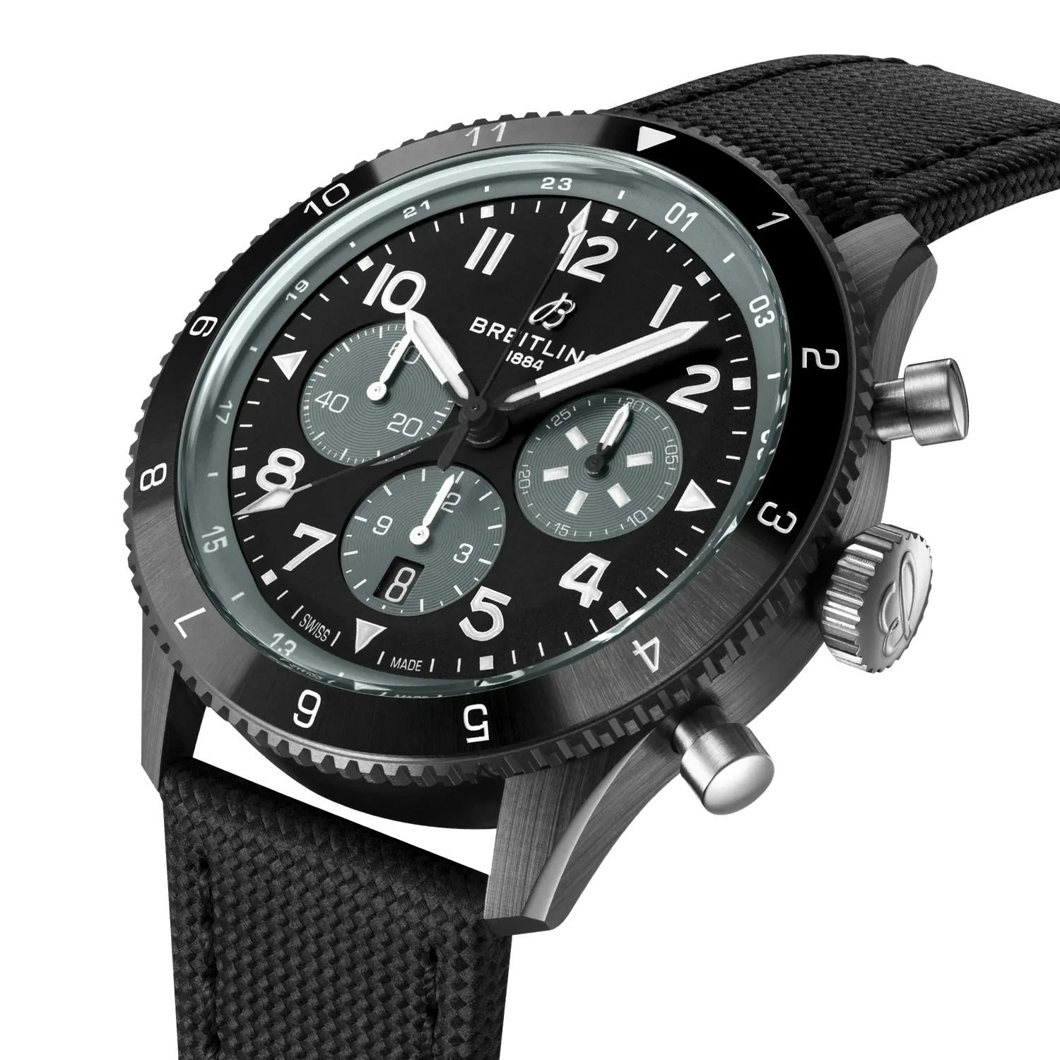 Breitling Super Avi B04 Chronograph GMT 46 Mosquito Night Fighter SB04451A1B1X1 — 3/4 pohľad