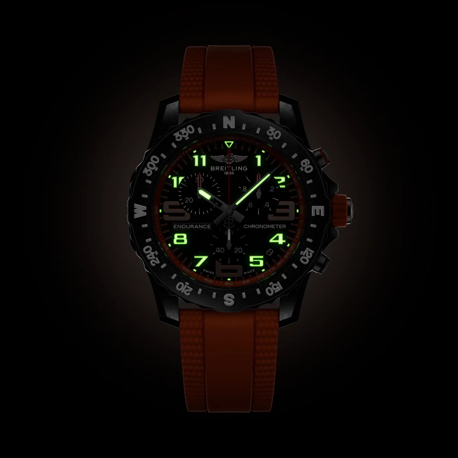 Breitling Endurance Pro 44 X82310A51B1S2 — lume shot