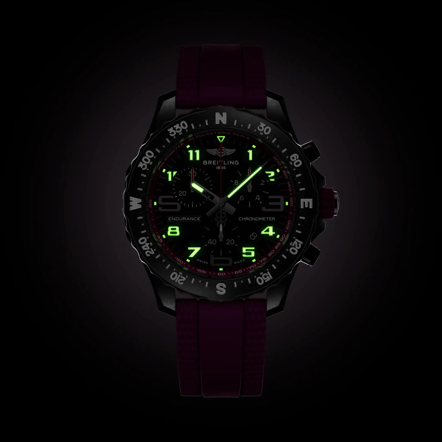 Breitling Endurance Pro 38 X83310F61B1S1 — lume shot