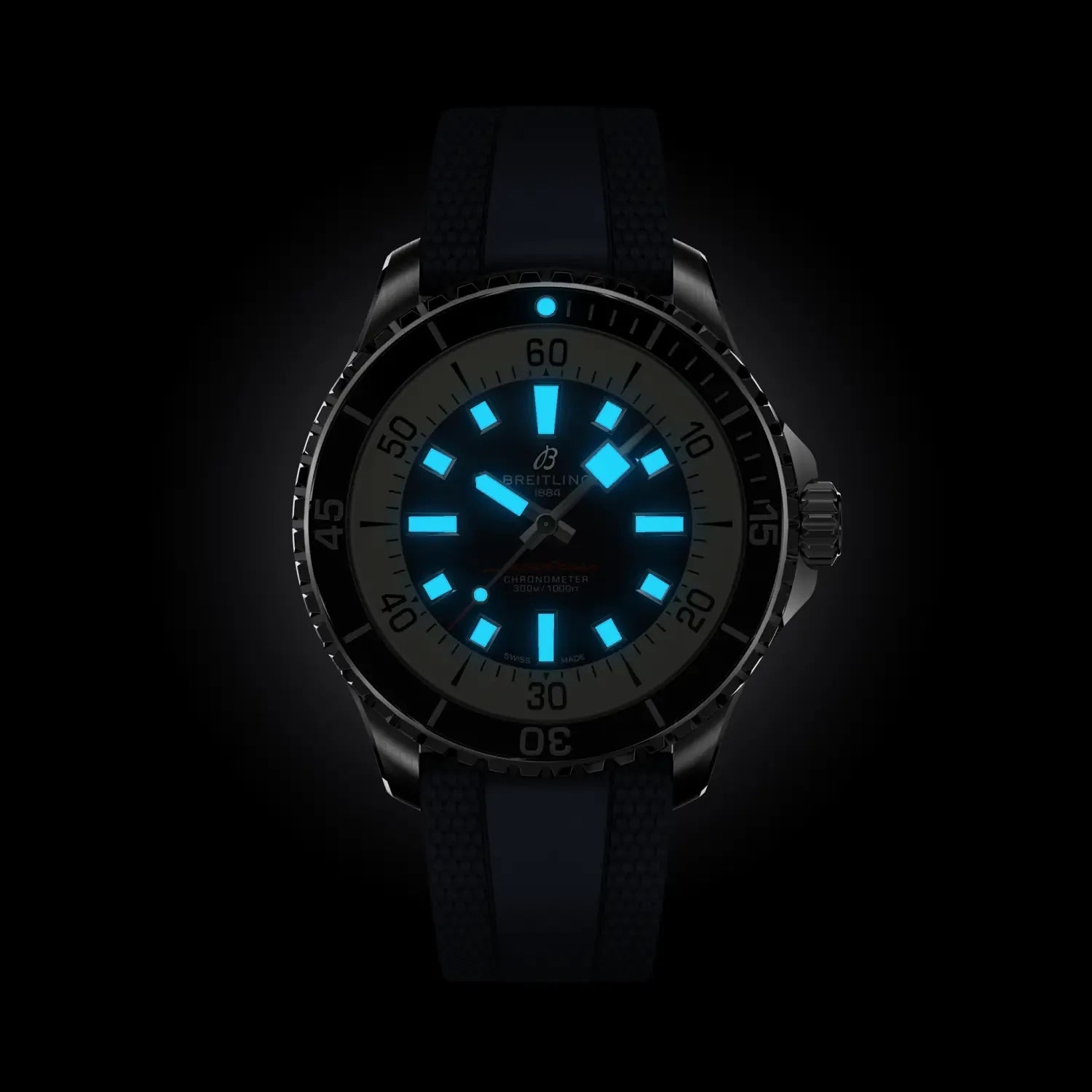 Breitling Superocean 44 A17376211C1S1 — lume shot