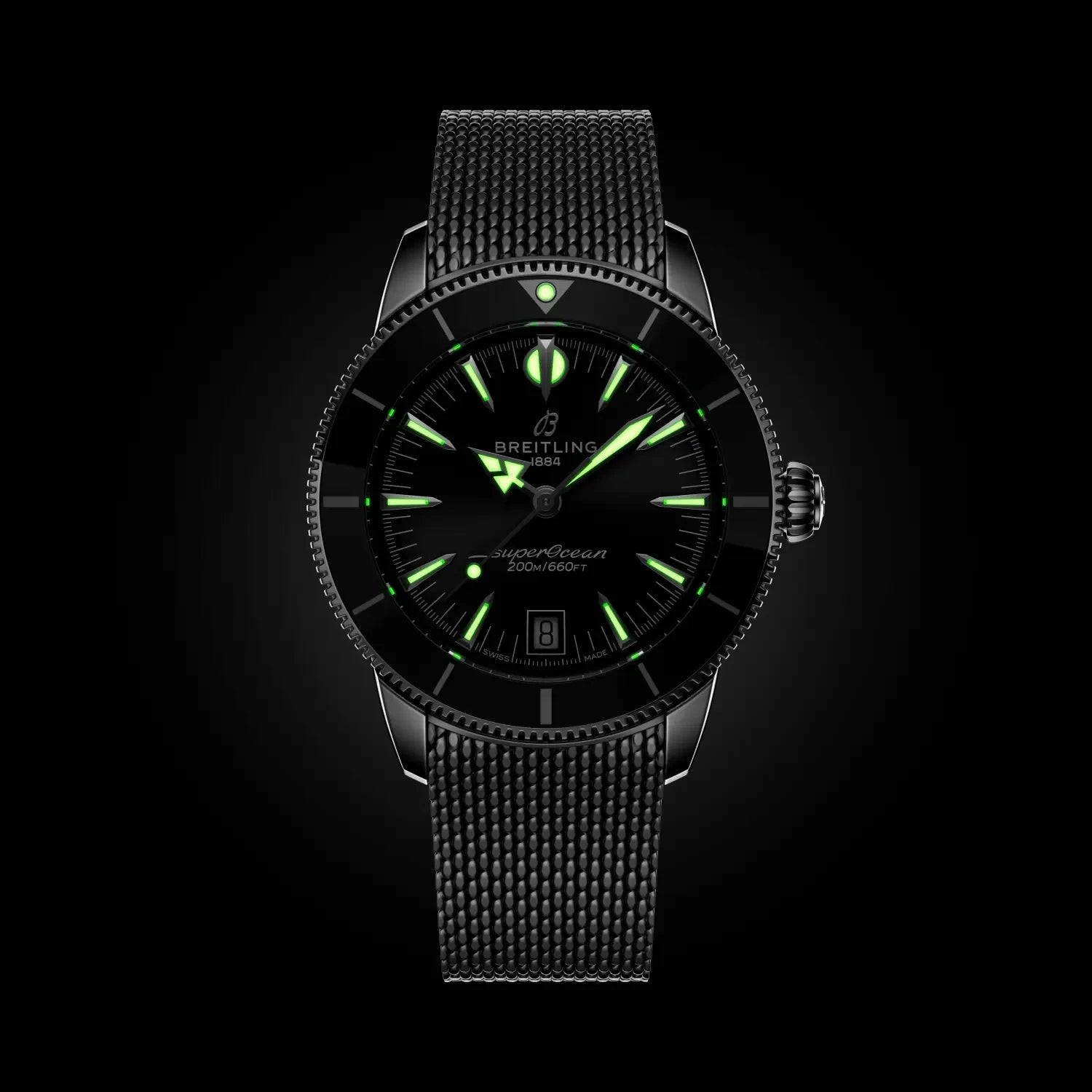 Breitling Superocean Heritage B31 Automatic 40 AB3110241B1A1 — lume shot