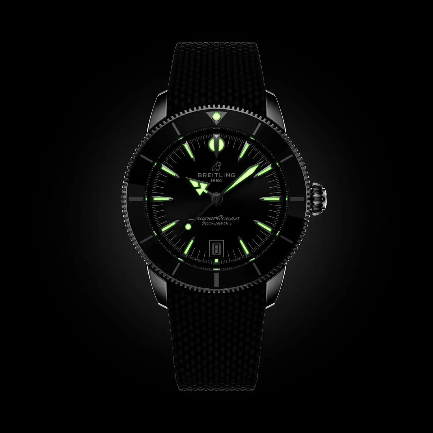 Breitling Superocean Heritage B31 Automatic 42 AB3111241B1S1 — lume shot
