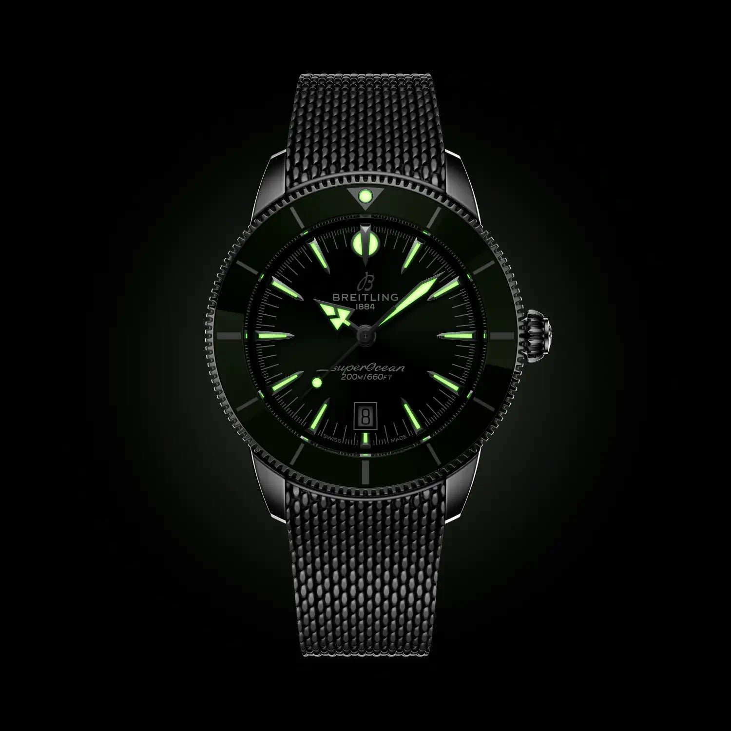 Breitling Superocean Heritage B31 Automatic 44 AB3112361L1A1 — lume shot