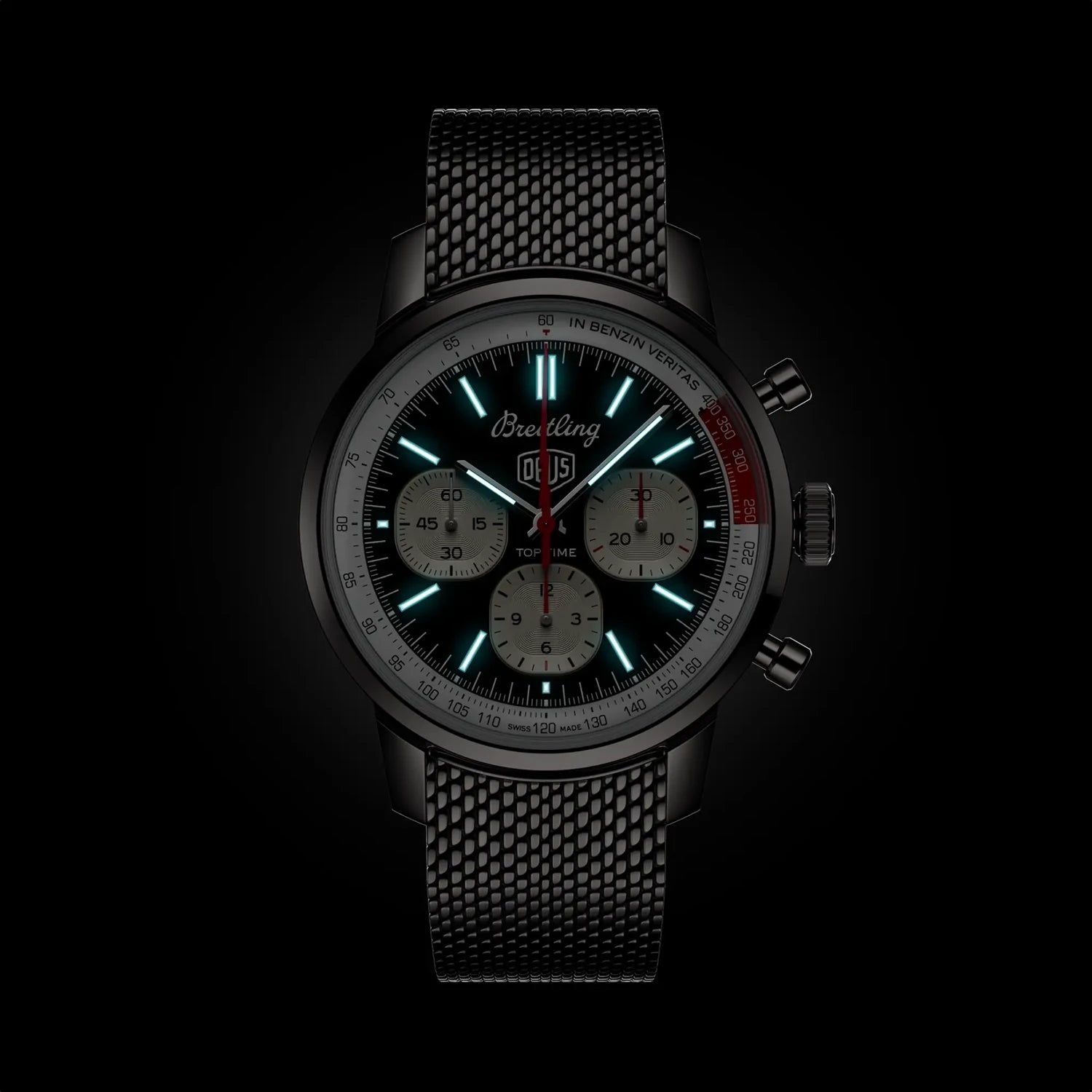 Breitling Top Time B01 Deus AB01765A1B1A1 — lume shot