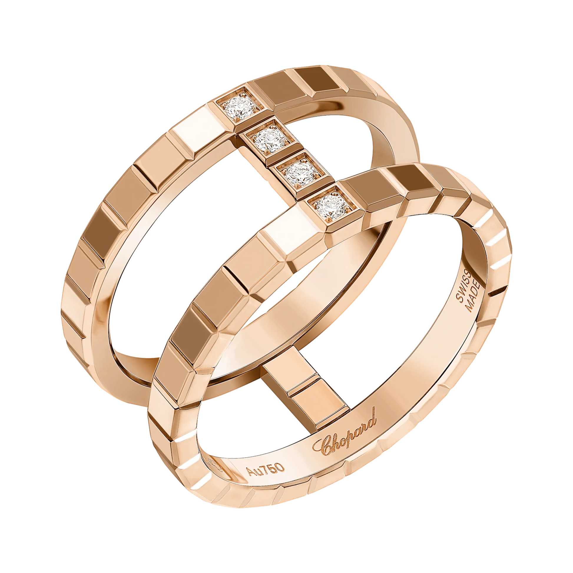 Chopard Ice Cube Ring, ethical rose gold, diamonds