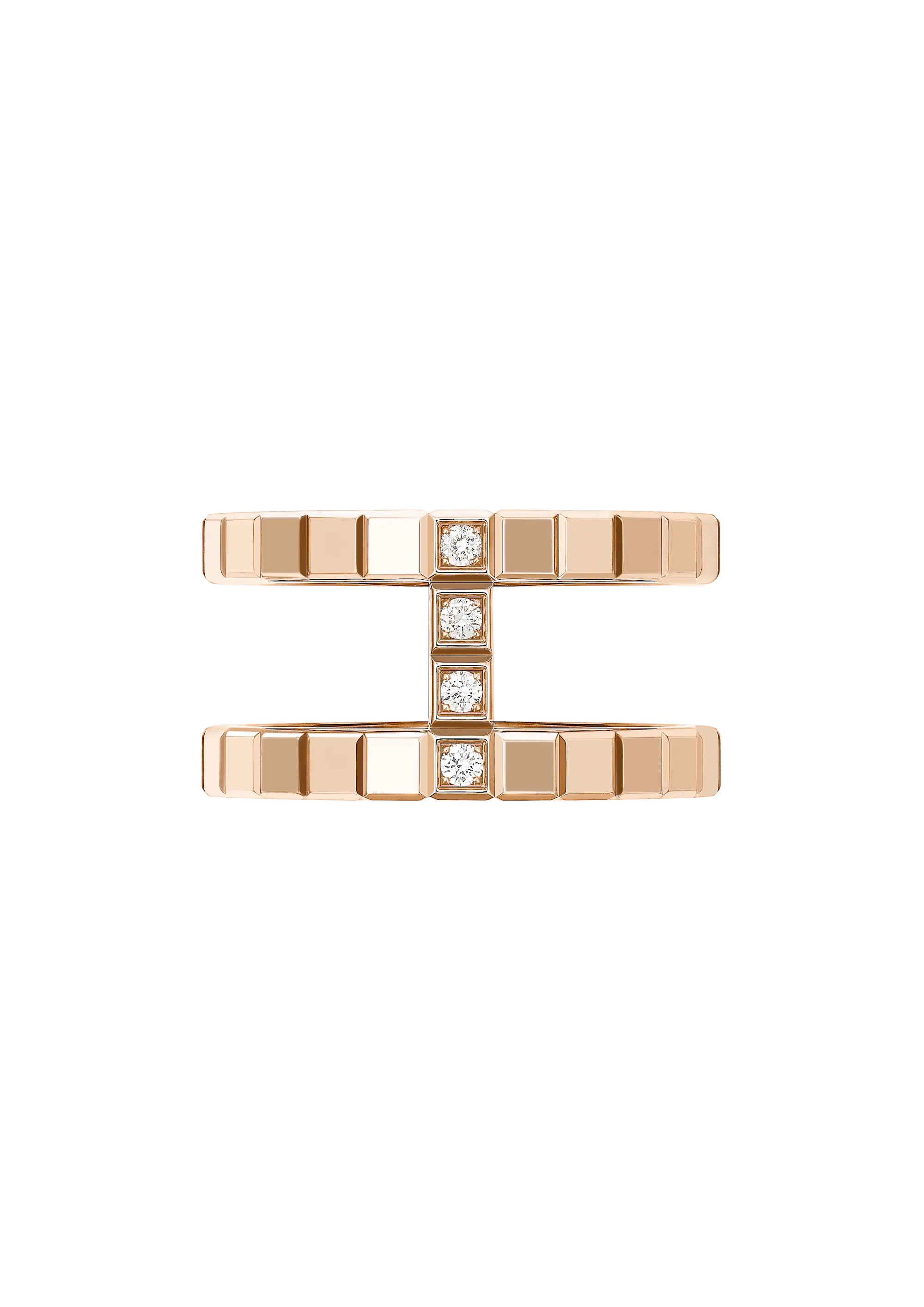 Chopard Ice Cube Ring, ethical rose gold, diamonds