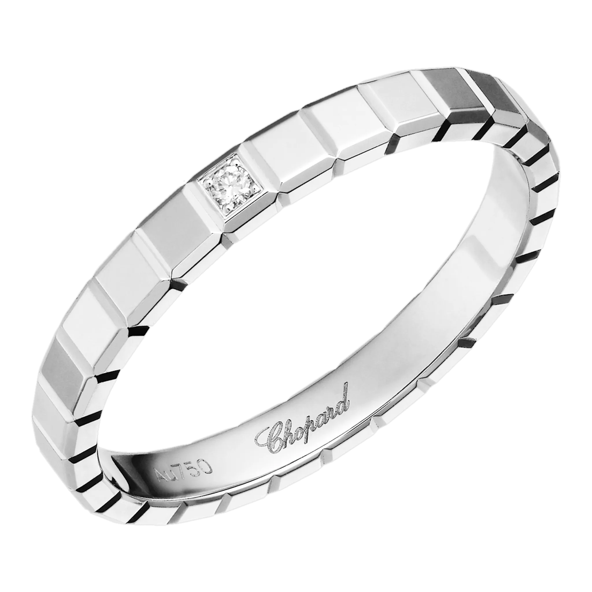 Chopard Ice Cube prsteň, etické biele zlato, diamant