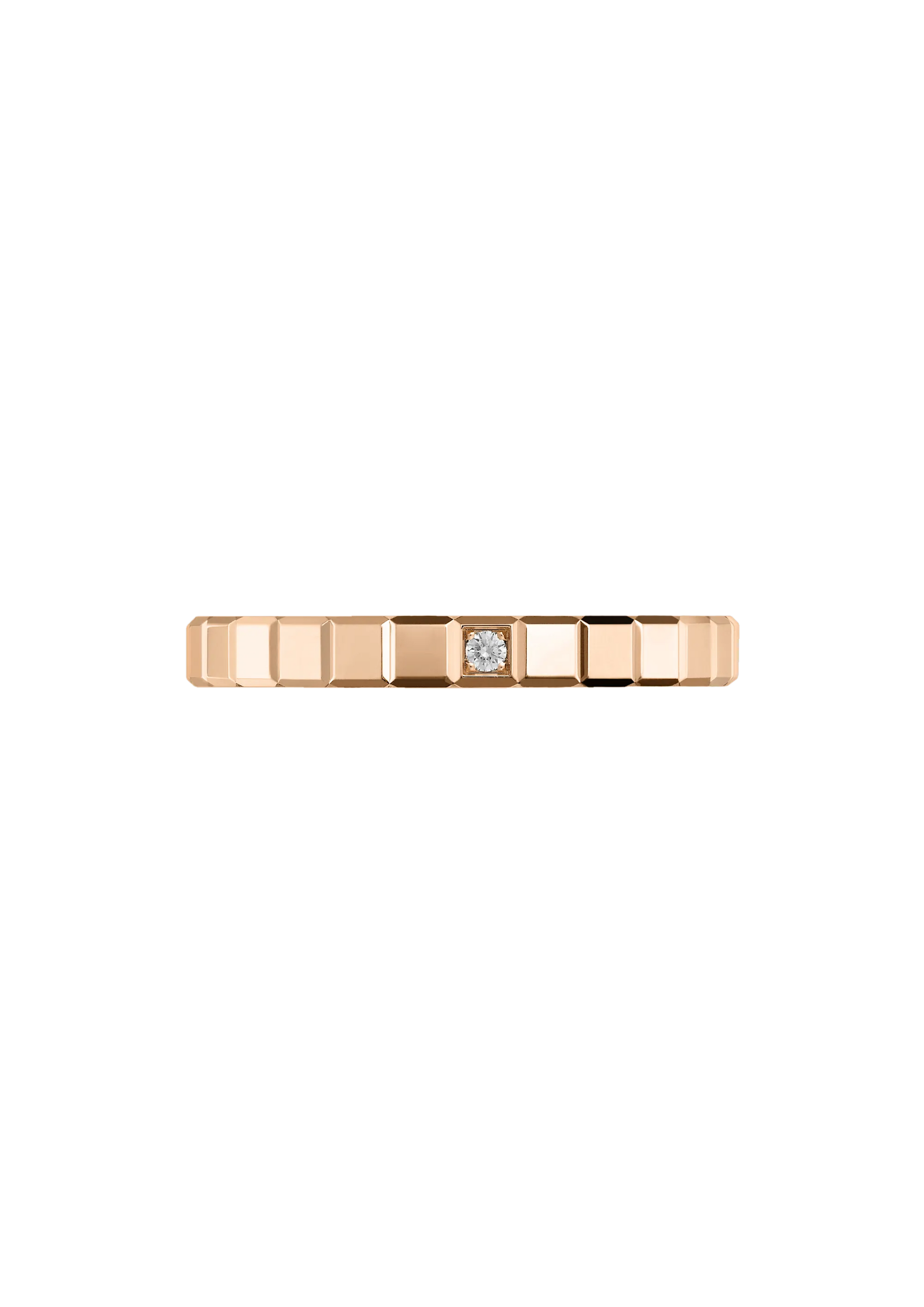 Chopard Ice Cube Prsteň z etického ružového zlata s diamantom