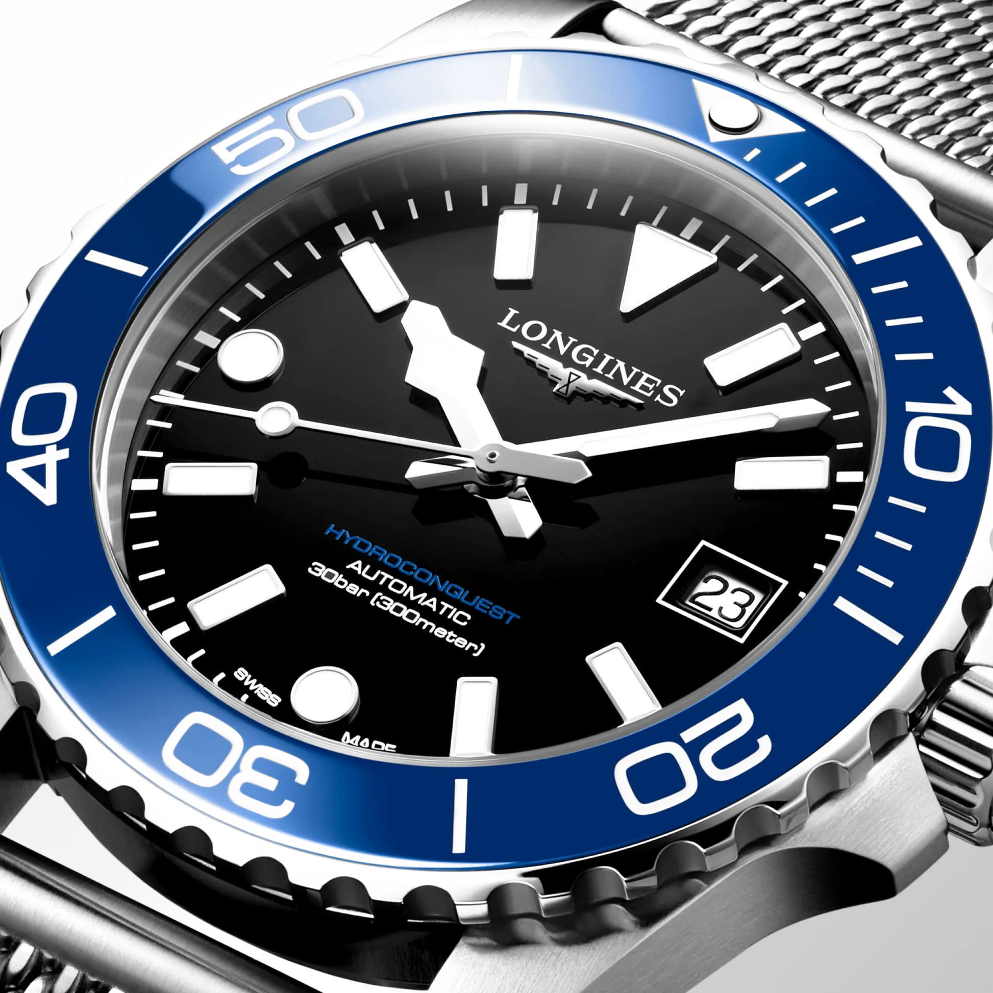 Longines HydroConquest Automatic 39 mm čierny lakovaný