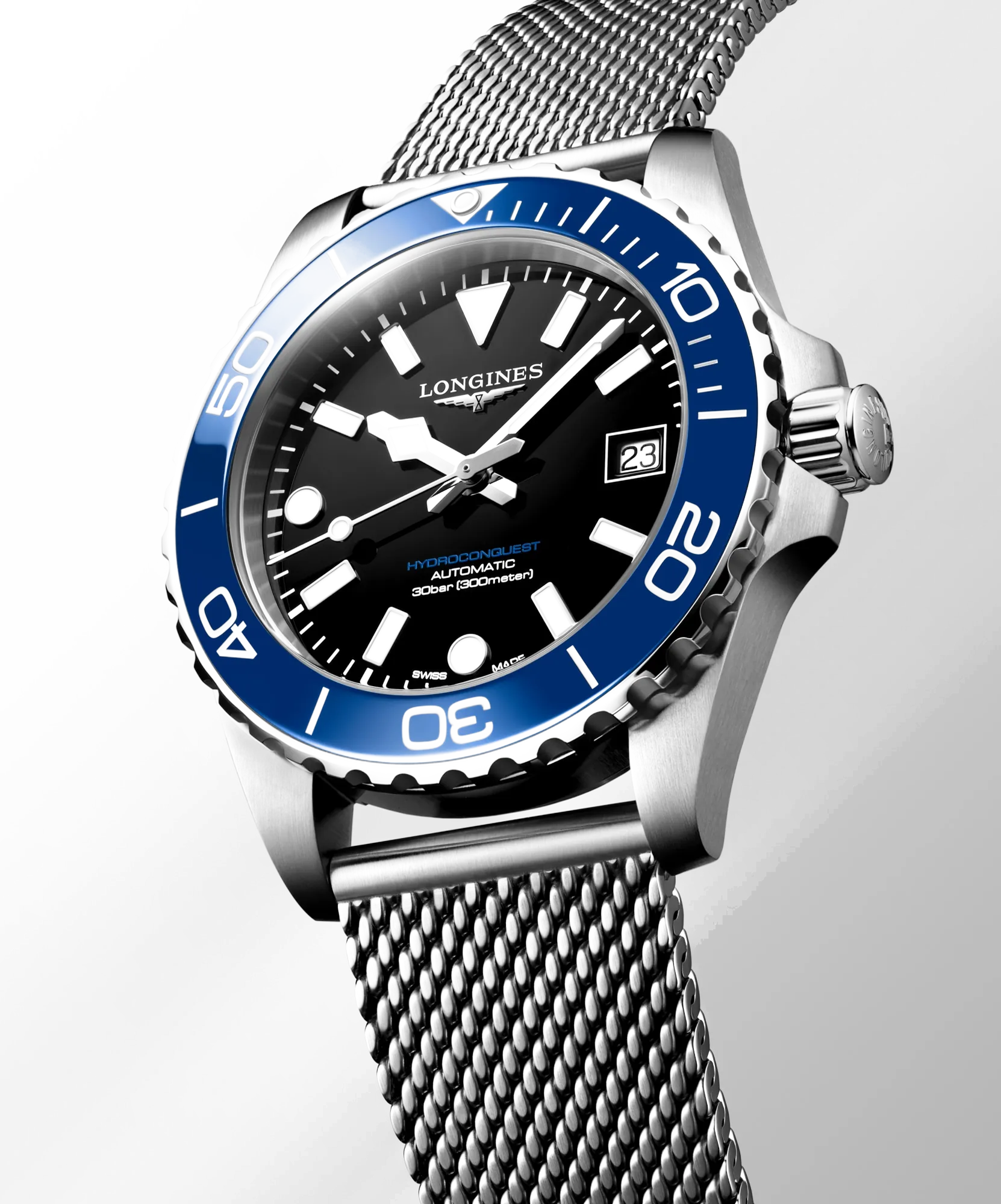 Longines HydroConquest Automatic 39 mm čierny lakovaný