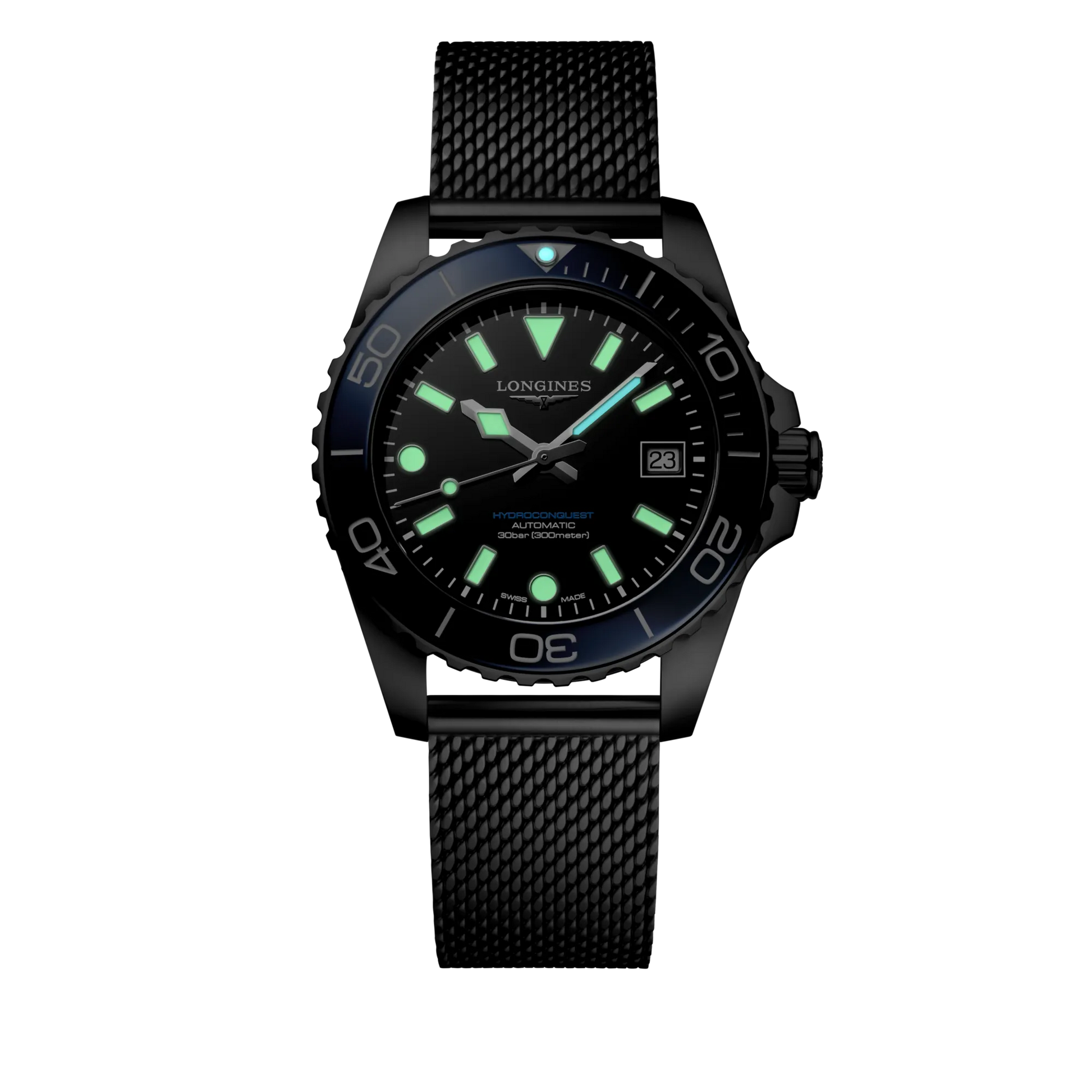 Longines HydroConquest Automatic 39 mm čierny lakovaný