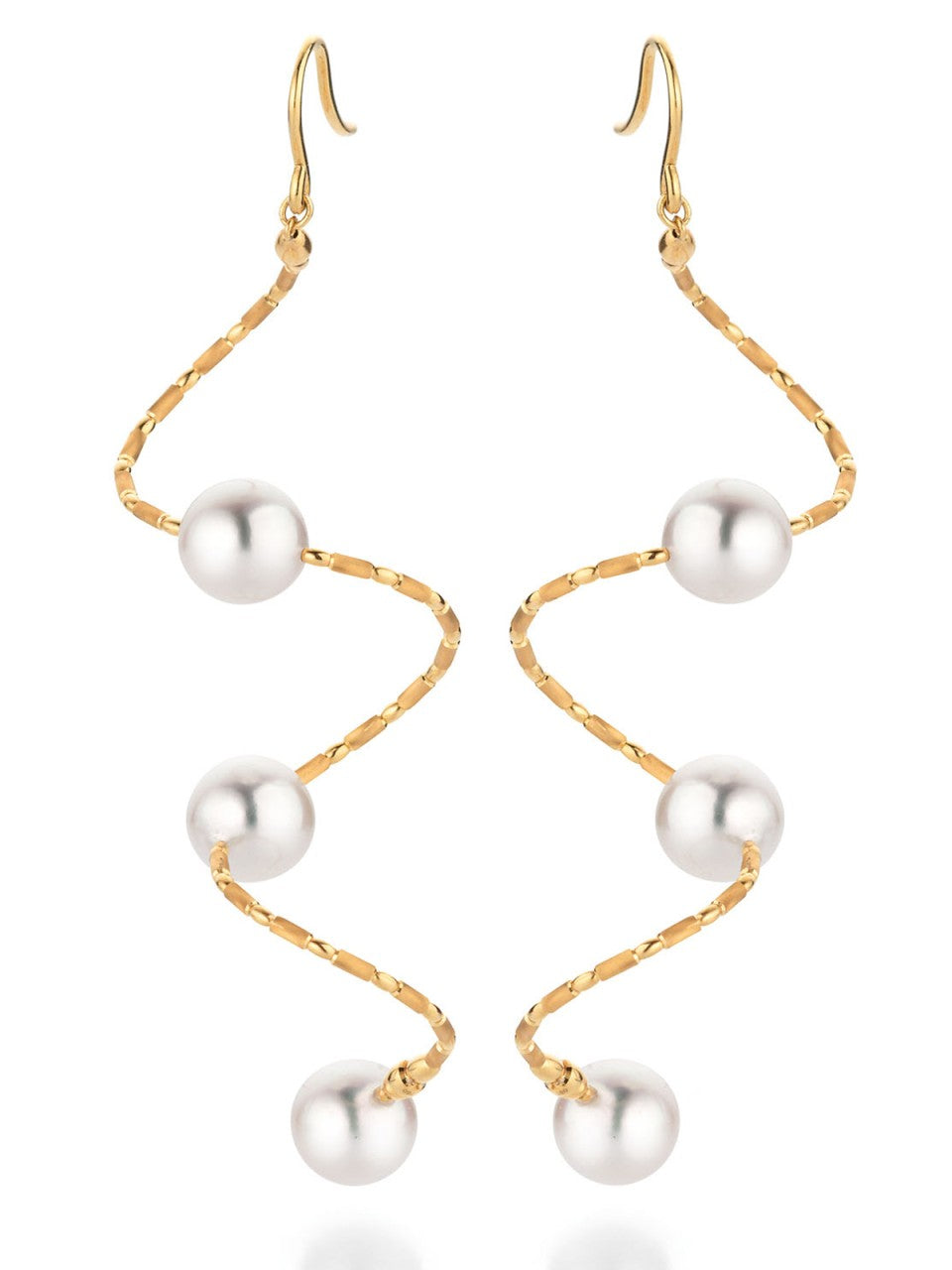 Náušnice YANA NESPER s perlami Akoya zo žltého zlata